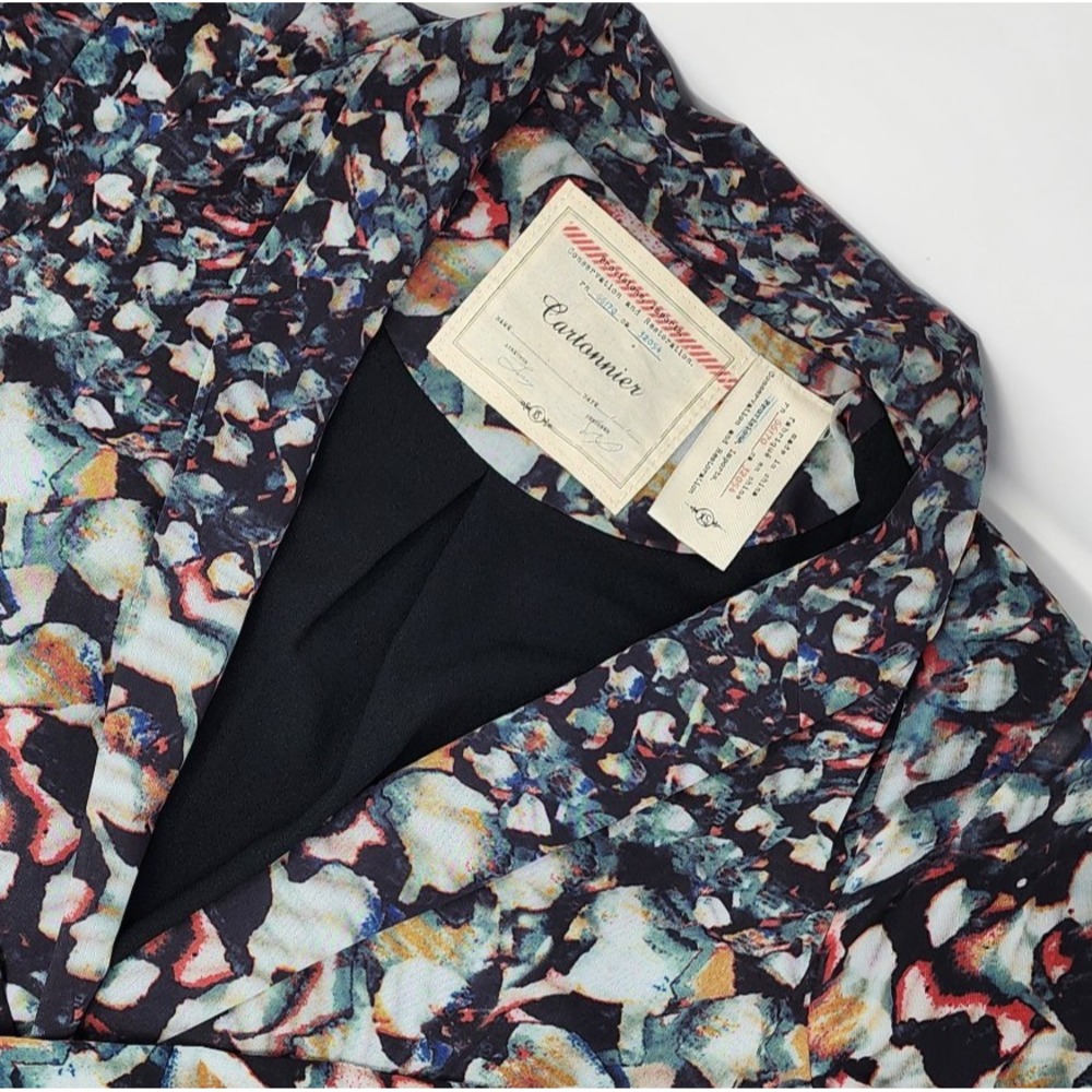 Cartonnier Anthropologie Blazer Jacket Womens XS Multicolor Abstract One Button